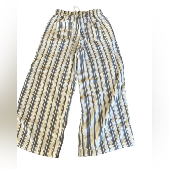 Loft drawstring Blue and White strip Flowy pants. Size xs Beachy wide leg Style - Picture 4 of 8